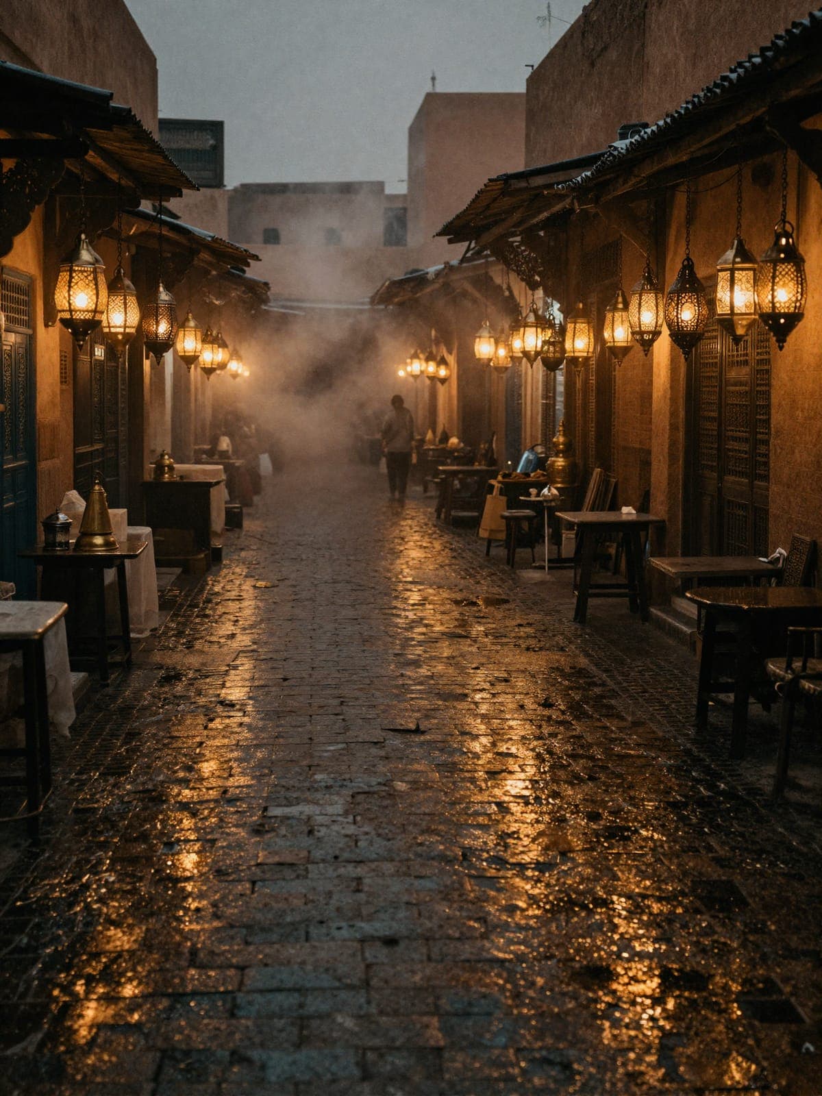 Lanterns after rain