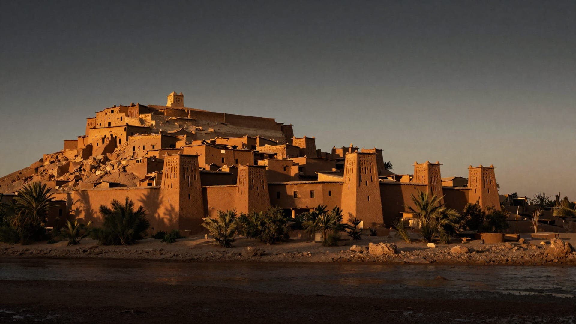 The fortified ksar of Aït Ben Haddou stacked against its hillside