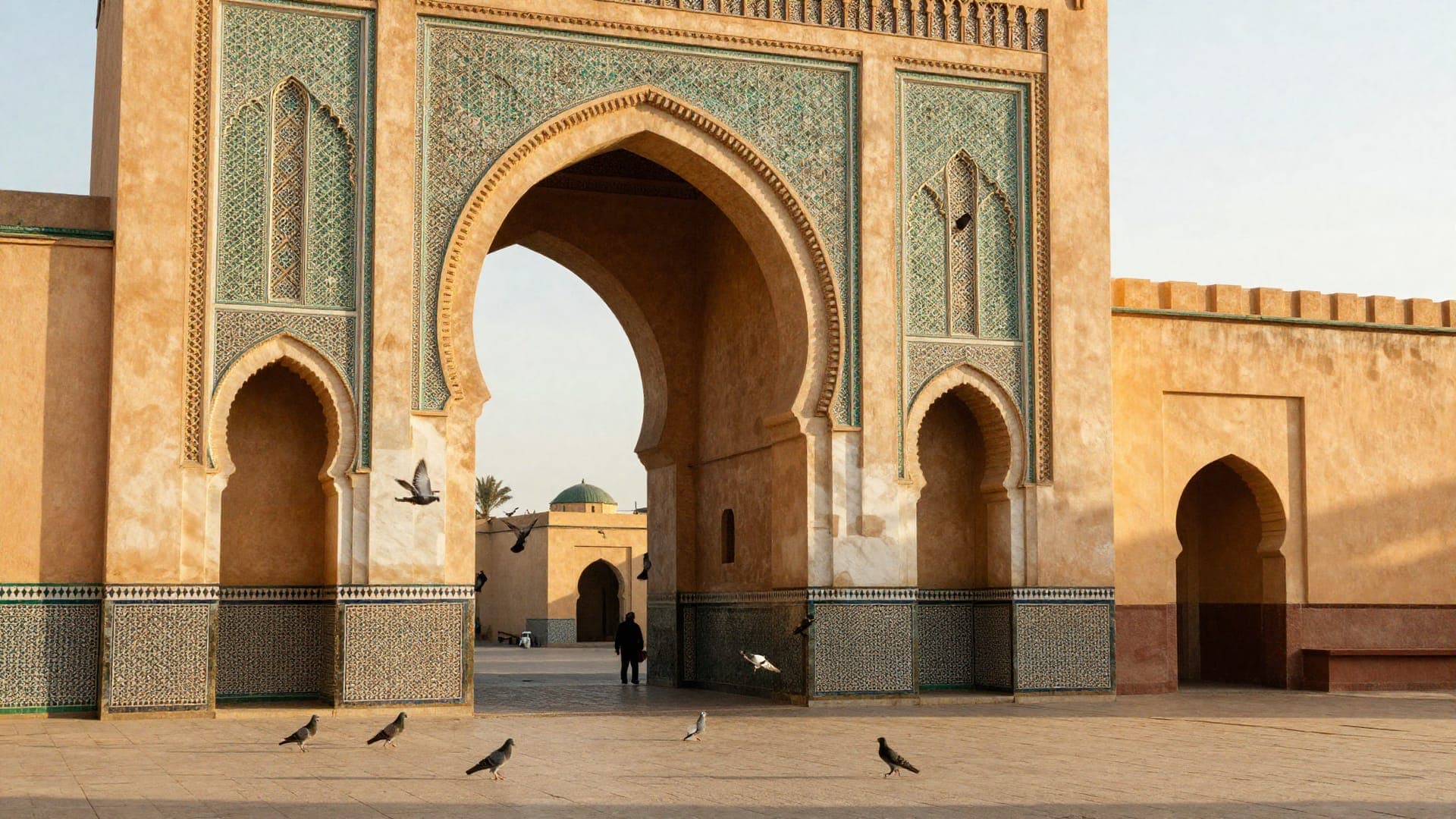 The monumental Bab Mansour gate of imperial Meknes