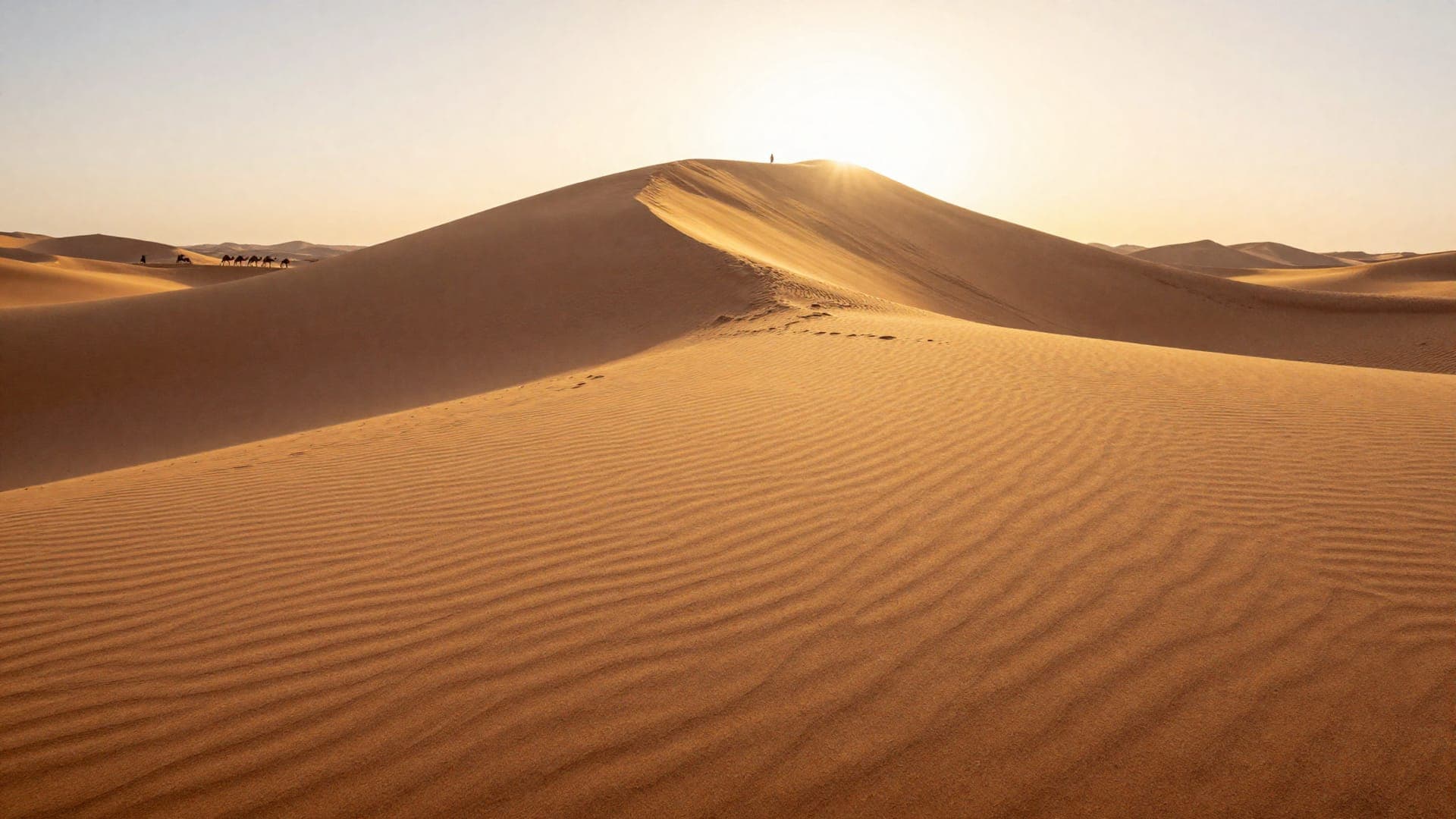 Sunrise over the Sahara before the long scenic road west to Marrakech